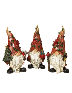 Assorted Holiday Gnome Figurine, INDIVIDUALLY SOLD