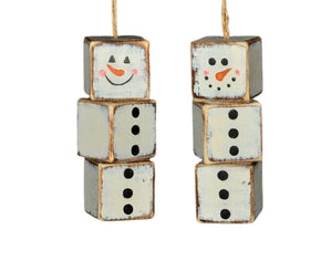 Assorted Snowman Cube Ornament, INDIVIDUALLY SOLD