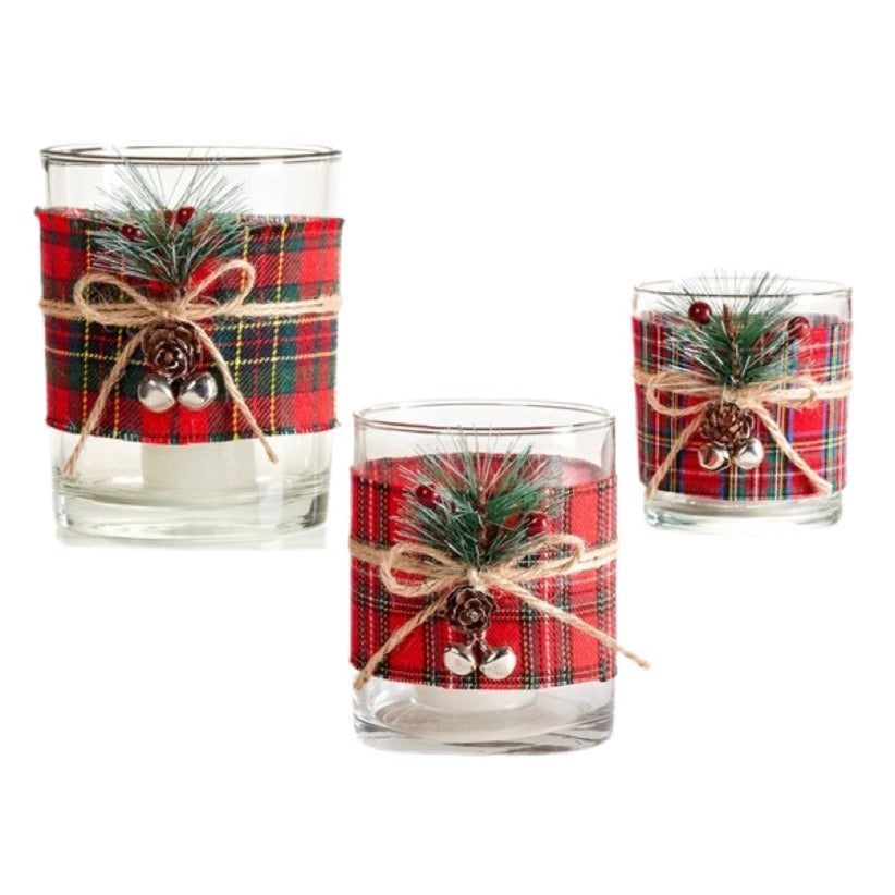 Assorted Plaid Votive Candle Holder, INDIVIDUALLY SOLD