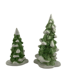 Dickens Village Previously Owned Collections: Porcelain Pine Trees, Set Of 2