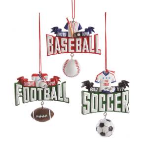 Assorted Sport Ornament, INDIVUDUALLY SOLD