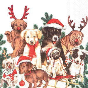 Holiday Dogs Luncheon Napkin