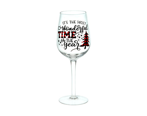 It's The Most Wonderful Time Of The Year Wine Glass