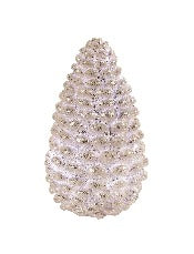 Large Silver LED Pinecone Figurine