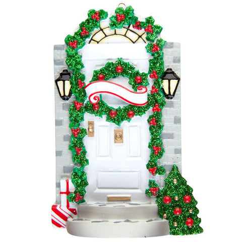 White Door With Garland Ornament