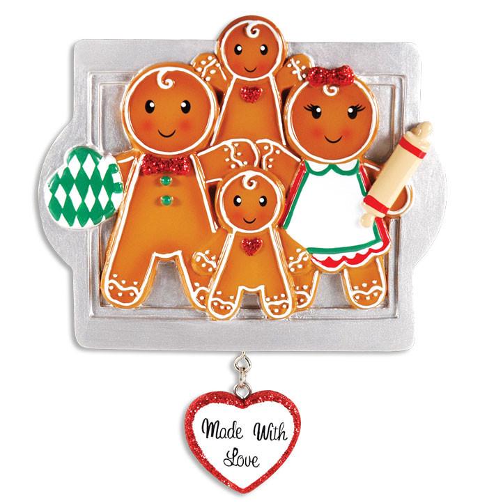Gingerbread Family Of 4 Ornament
