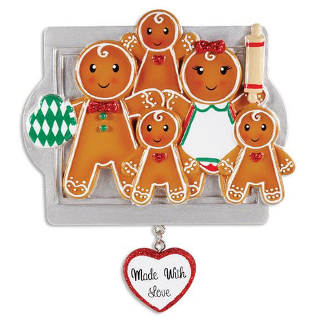 Gingerbread Family Of 5 Ornament