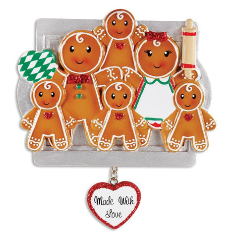 Gingerbread Family Of 6 Ornament