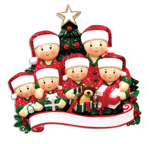 Christmas Morning Family Of 6 Ornament