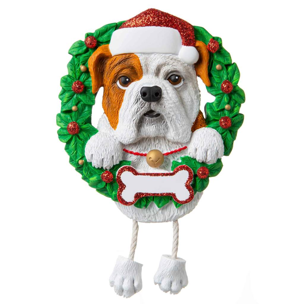 Dog In Wreath:  Bulldog