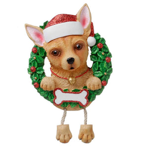 Dog In Wreath: Chihuahua