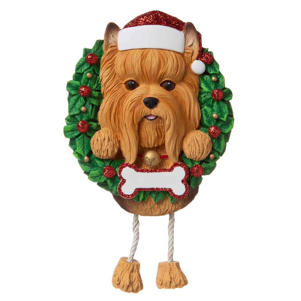 Dog In Wreath: Yorkshire Terrier