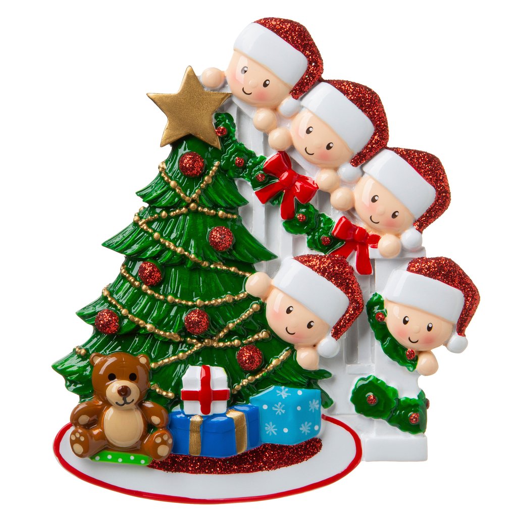 Christmas Tree Family Of 5 Ornament