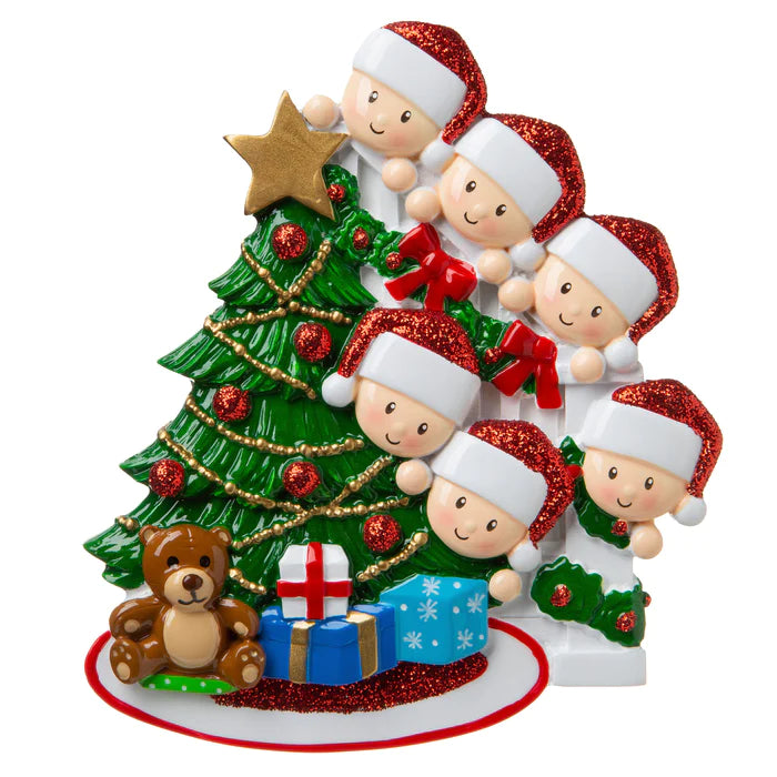 Christmas Tree Family Of 6 Ornament