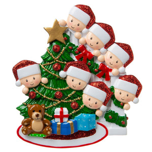 Christmas Tree Family Of 7 Ornament