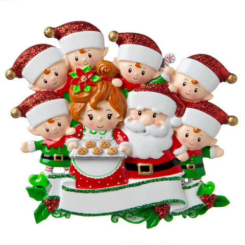 Mr. And Mrs. Claus Family Of 8 Ornament