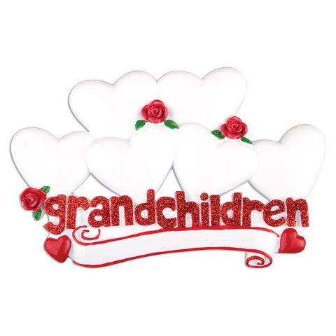 Grandchildren Ornament - Six Hearts