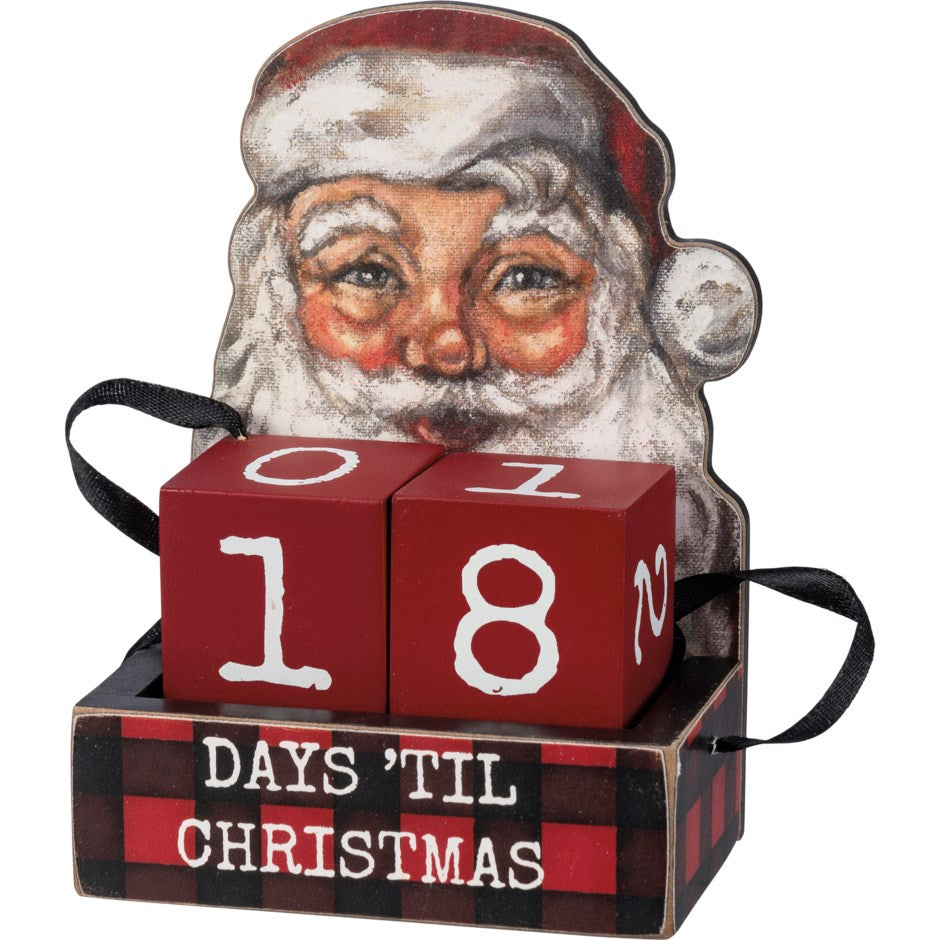 Santa Face Advent Calendar Countdown With Blocks