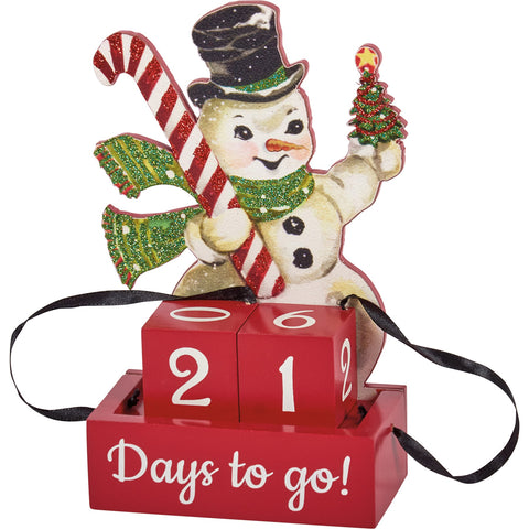Snowman Advent Calendar Countdown With Blocks