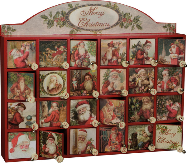 Fillable Victorian Santa Postcard Advent Calendar Countdown