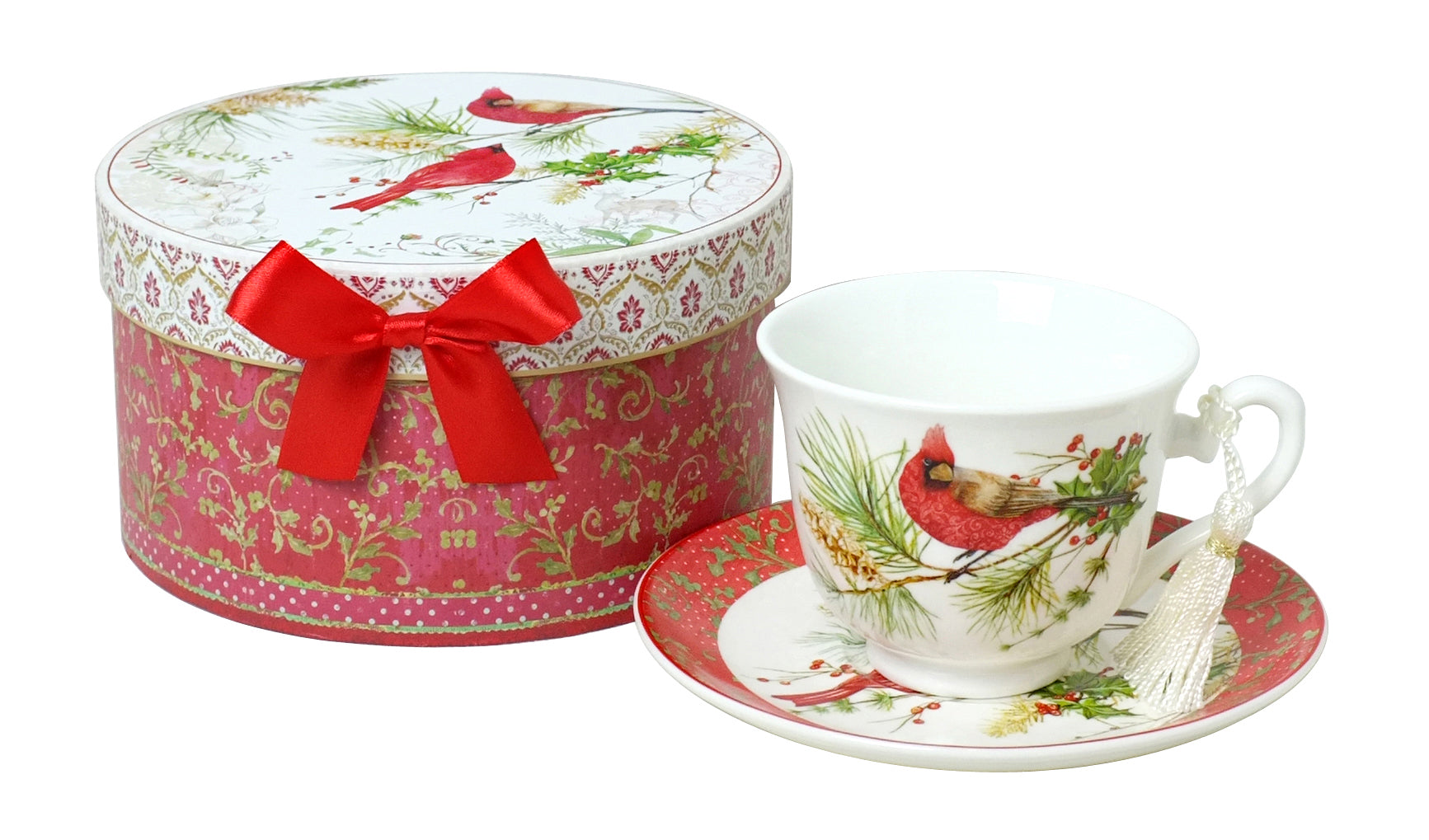 Cardinal Teacup With Saucer In Gift Box