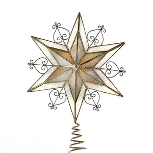 11" 6 Point Non Lit Double Faced Star Tree Topper