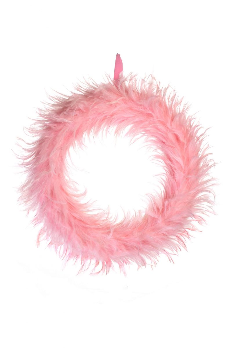 17.5" Pink Feather Wreath