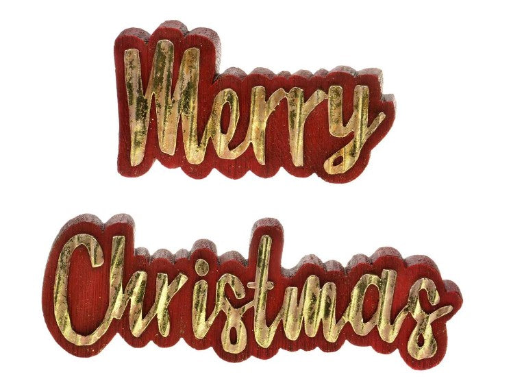 Merry Christmas Tablepiece Sign, Set Of 2
