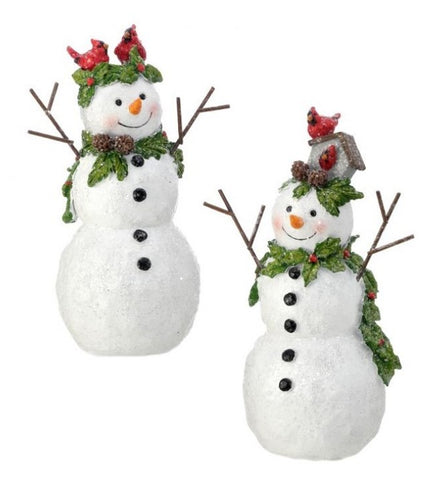 Assorted Snowman With Cardinal Figurine, INDIVIDUALLY SOLD