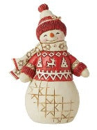 Nordic Noel Snowman In Sweater Figurine