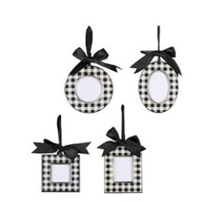 Assorted Checkered Frame Ornament, INDIVIDUALLY SOLD