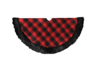 48" Red And Black Checkered Tree Skirt