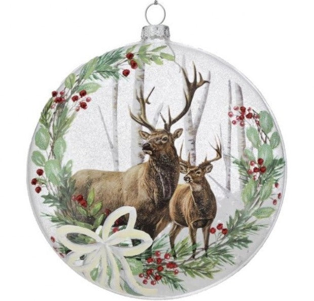 Deer In Woods Disk Ornament