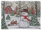 Red Barn Snowman Placemat