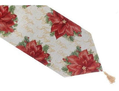 Joy And Hope Poinsettia Table Runner