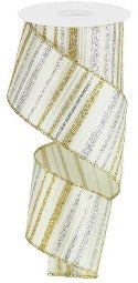 Gold And Silver Striped Ribbon