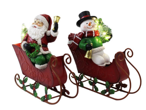 Assorted LED Sleigh Figurine, INDIVIDUALLY SOLD