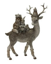 Reindeer With Woodland Friends Figurine