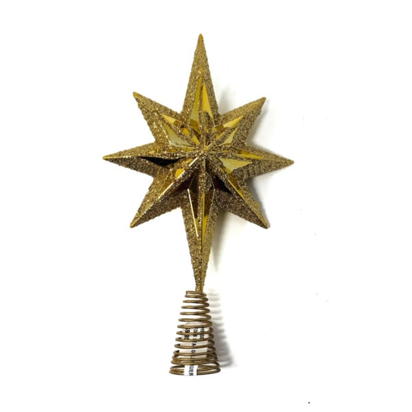 6.75" 8 Point Assorted Non Lit Star Tree Topper, INDIVIDUALLY SOLD