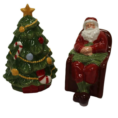 Santa And Tree Salt & Pepper, Set Of 2