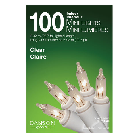 100 White Incandescent Indoor Mini Lights White Cord