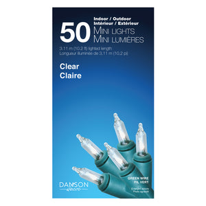 50 Clear Incandescent Mini Lights  INDOOR/OUTDOOR