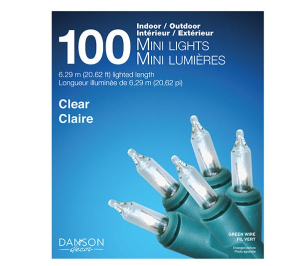 100 Clear Incandescent Outdoor Mini Lights INDOOR/OUTDOOR