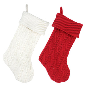 Assorted 22" Cable Knit Stocking, INDIVIDUALLY SOLD