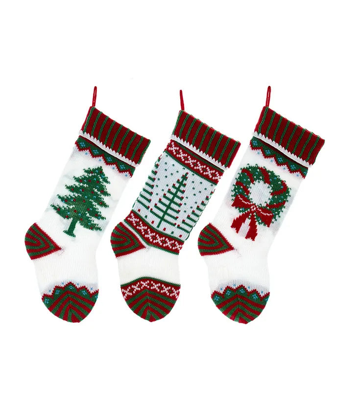 Assorted 20" Knit Stocking, INDIVIDUALLY SOLD