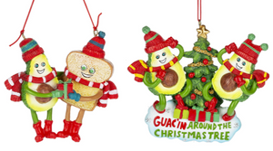 Assorted Avocado Couple Ornament, INDIVIDUALLY SOLD