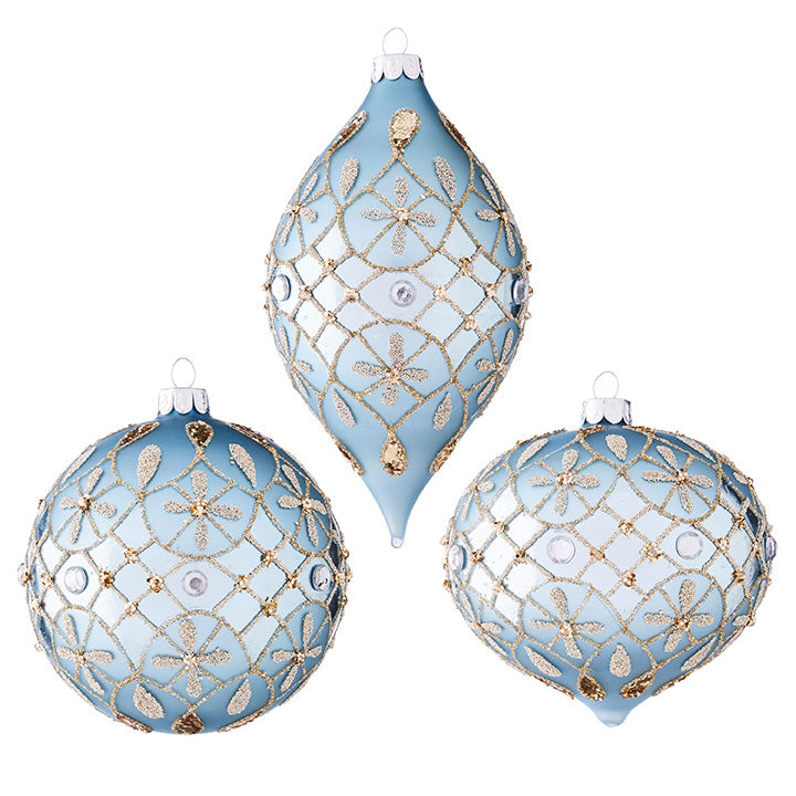 Assorted Blue Jeweled Ball, INDIVIDUALLY SOLD