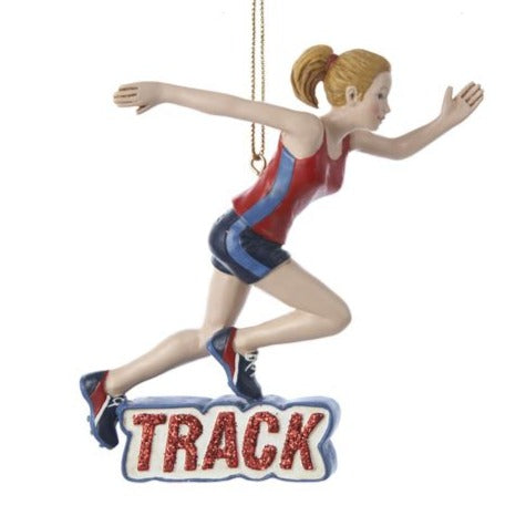 Girl Track Runner Ornament