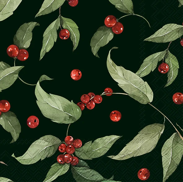 Holly Berry  Luncheon Napkin