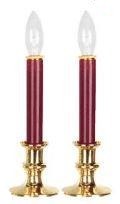 Red Battery Operated Candlesticks, Set Of 2